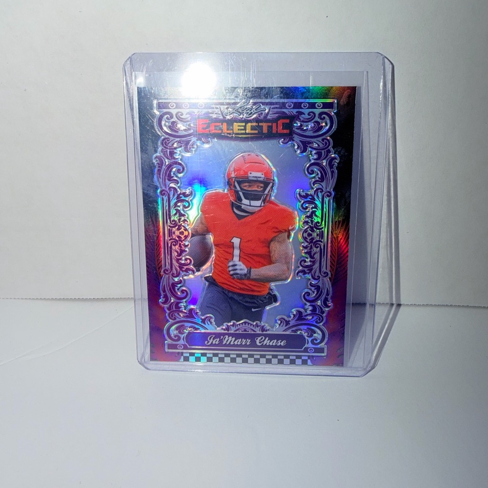 Ja'Marr Chase Football Trading Card - Red Jersey Holographic Design